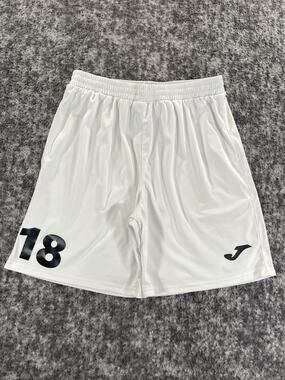 Joma Soccer Shorts Shiny Mens Medium White Athletic Sporty 18